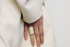 OLIO E ACETO Silver White Cave Wide Ring OA08F09 POEA4